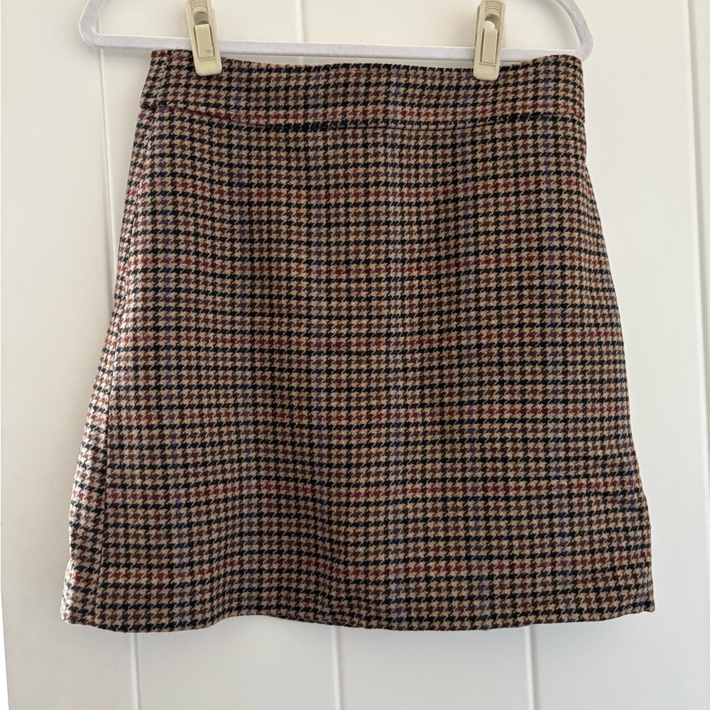 J. Crew Houndstooth Mini Skirt - Black, Brown, Cream